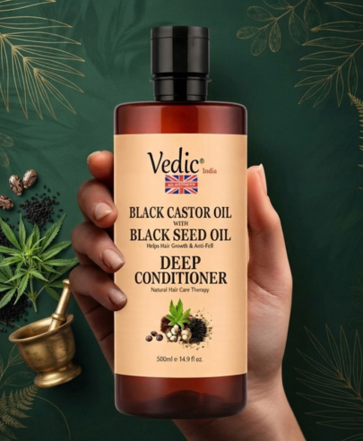 SRG's Vedic India Black Castor Oil with Black Seed Oil Deep Conditioner 500ml