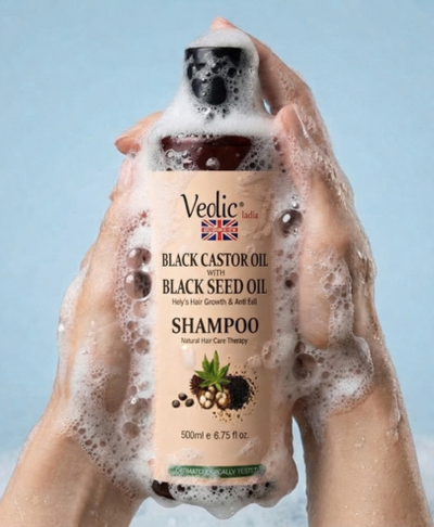 SRG's Vedic India Black Castor Oil with Black Seed Oil Shampoo 500ml