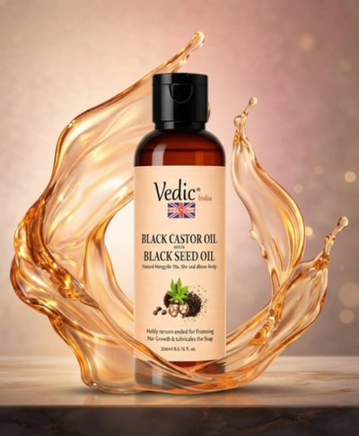 SRG's Vedic India 100% Pure Black Castor Oil with Black seed Oil 200ml