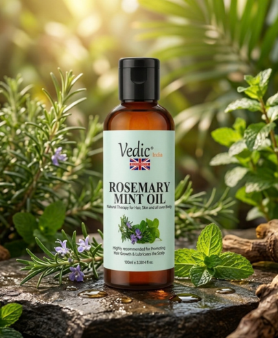 SRG's Vedic india Rosemary Mint Oil 200ml Powered with 14+Oils [Ready to Use-Diluted]