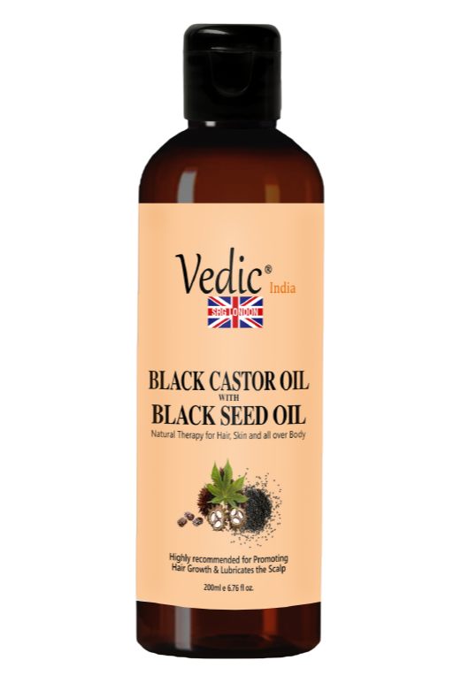 SRG's Vedic India 100% Pure Black Castor Oil with Black seed Oil 200ml